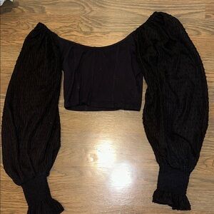 Urban Outfitters Black puff long sleeve top